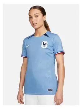 Image of Nike France Womens 2023 Home Stadium Short Sleeved Shirt - Blue Size M, Women