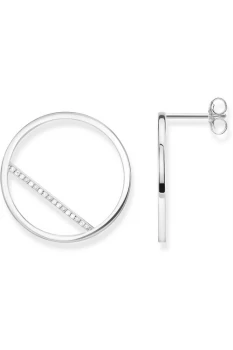 Image of Ladies Thomas Sabo Sterling Silver Glam & Soul Circle Stud Earrings H1996-051-14