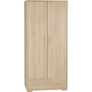 Image of Seconique Cambourne 2 Door 1 Drawer Wardrobe Sonoma Oak Effect Veneer