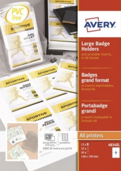 Image of Avery A6 Badge Holders 52 Inserts 50 Holders