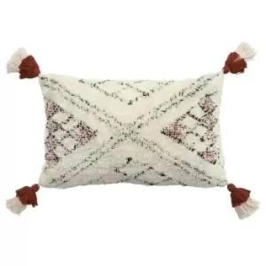 Image of Atlas Global Tufted Cushion Brick, Brick / 30 x 50cm / Polyester Filled