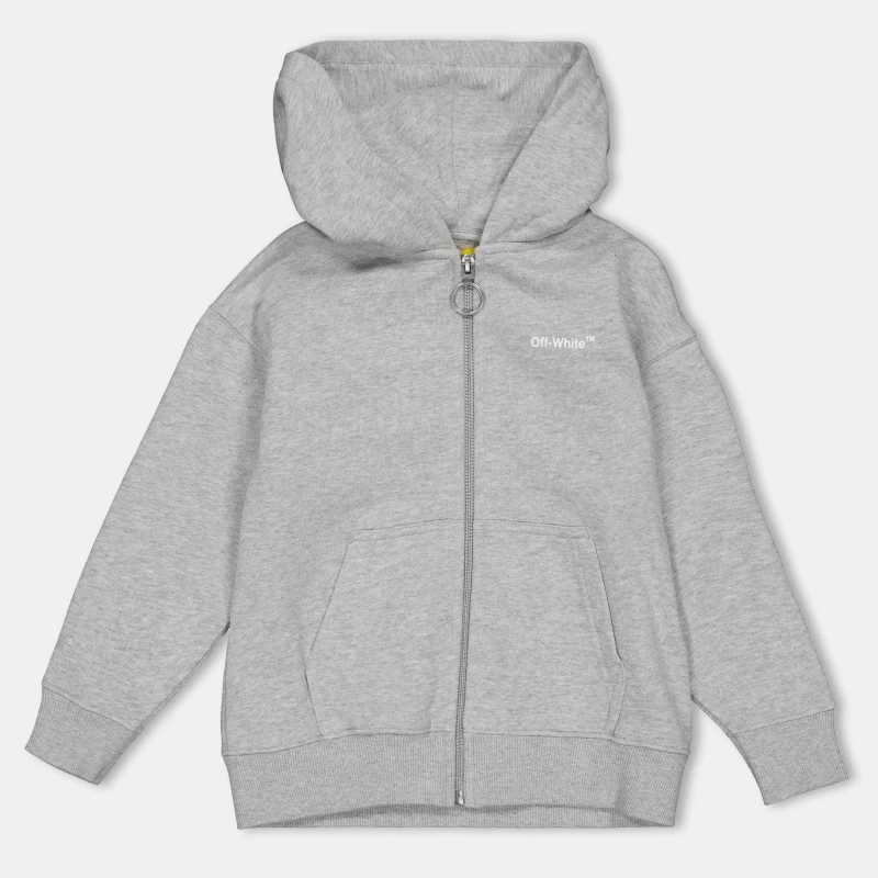 Image of Off White Kids Zip Hoodie Grey Multi male 8Y