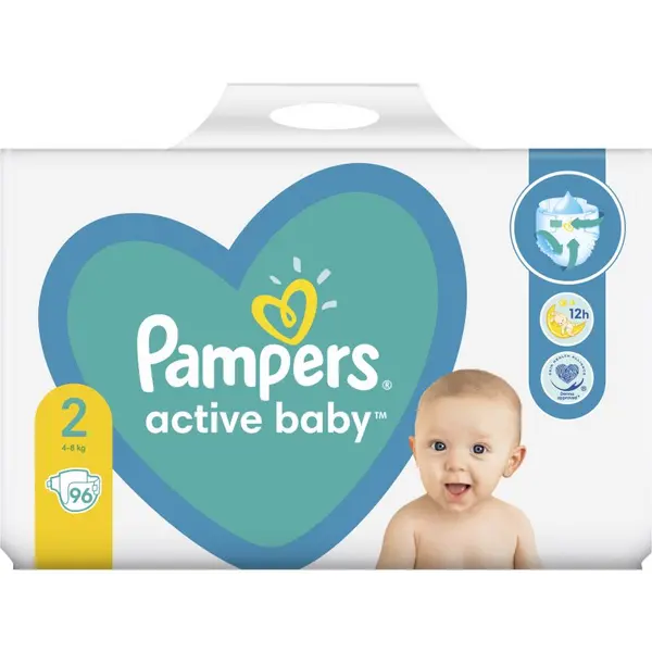 Image of Pampers Active Baby Size 2 96 Nappies