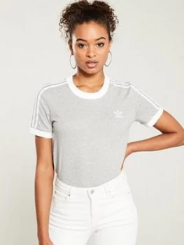 Image of adidas Originals 3 Stripe Tee - Grey Heather, Size 18, Women