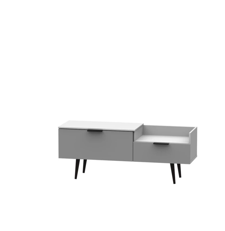 Image of Fuji TV Console Unit In Grey Matt & White (Ready Assembled)