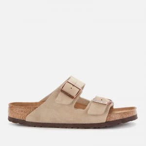 Image of Birkenstock Mens Arizona Sfb Suede Double Strap Sandals - Taupe - EU 40/UK 7