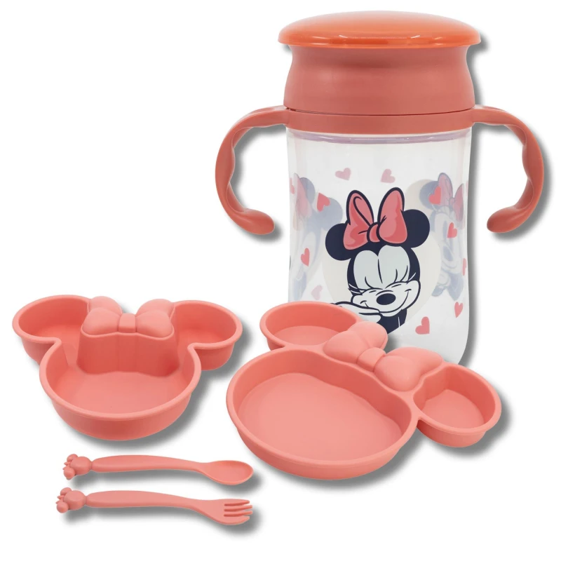 Image of Minnie Mouse 5 Piece Dinner Set Pink unisex One Size