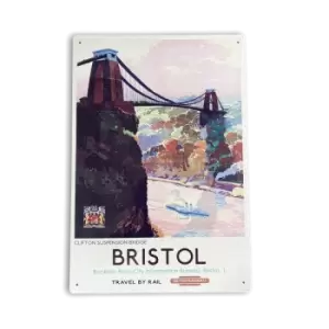Image of British Railways Retro Advertising Bristol Clifton Suspension Bridge Vintage Metal Sign