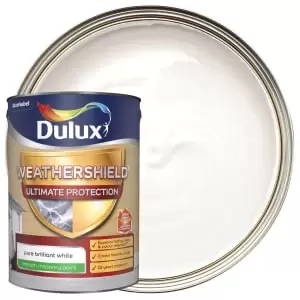 Image of Dulux Weathershield Ultimate Protection Pure Brilliant White Smooth Masonry Paint 5L
