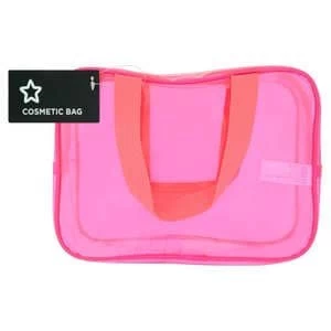Image of Superdrug Large Pink PVC Cosmetic Bag