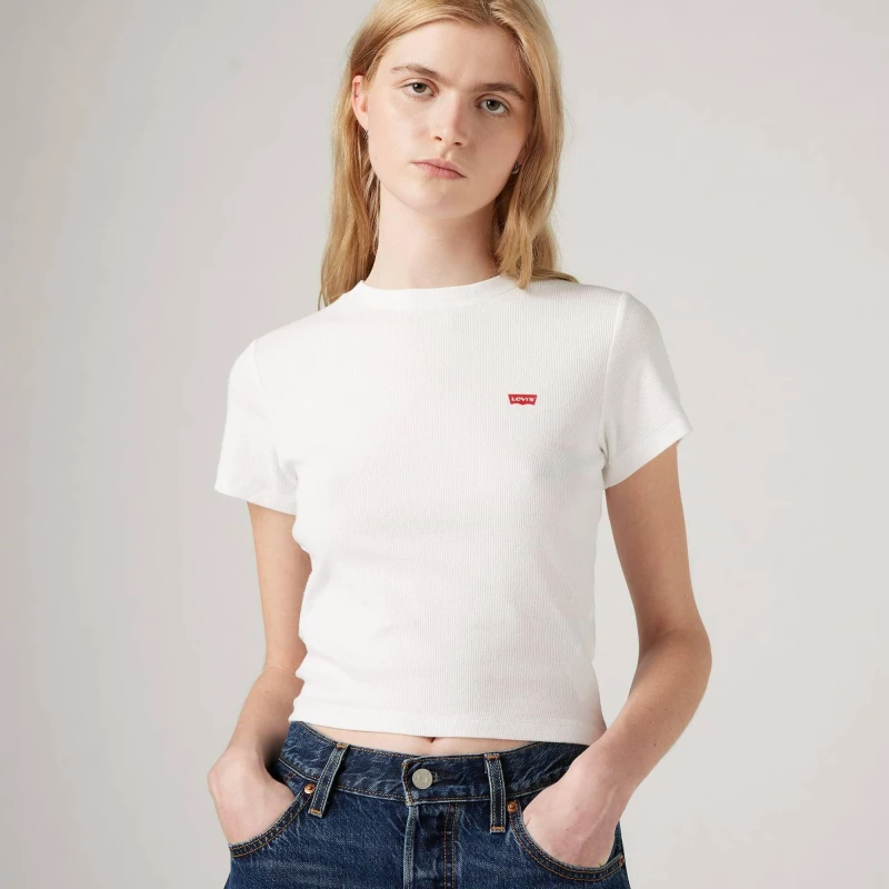 Image of Levis Levis Levis Essential Sporty Tee White + R 14 Female