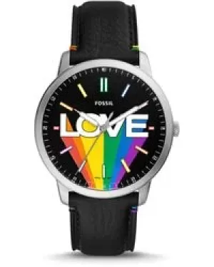 Image of Fossil Limited Edition Pride Neutra Three-Hand Eco Leather Watch - Black