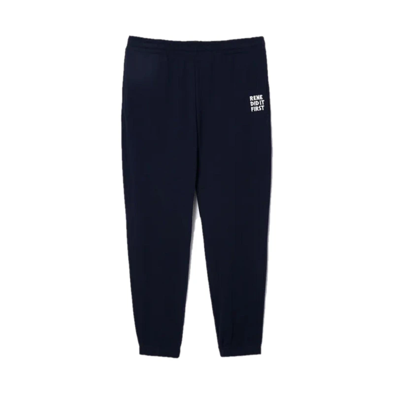 Image of Lacoste Mens Cuffed Fleece Joggers Navy Blue male 2XS