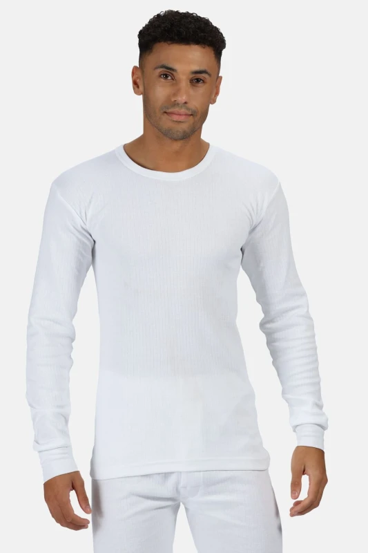 Image of Regatta Regatta Men Thermal Long Sleeve Vest in White Size: large White L Male 5020436044831