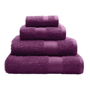 Image of Catherine Lansfield Essentials 4 Piece Cotton Face Cloths - Plum