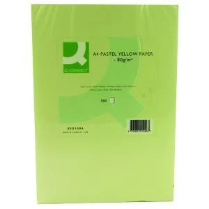 Image of Q-Connect Yellow Coloured A4 Copier Paper 80gsm Ream Pack of 500