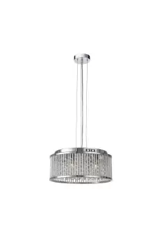 Image of Aldern Chrome & Crystal Chandelier Ceiling 4 Light