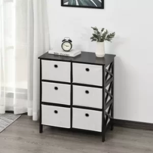 Image of HOMCOM Non-Woven Fabric 6-Drawer MDF Bedroom Cabinet Black