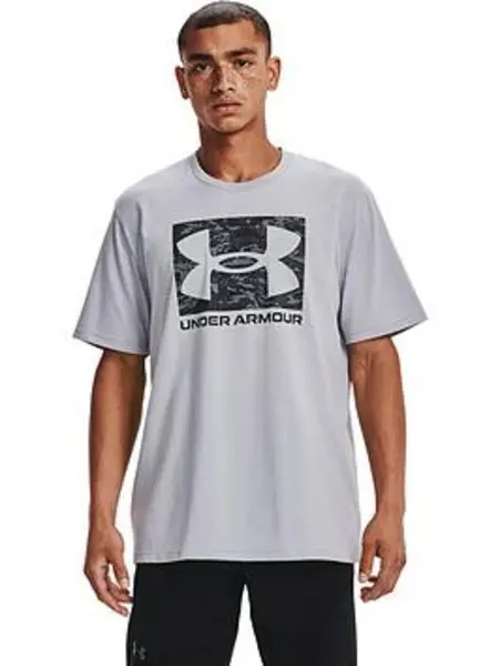 Image of Under Armour Training Abc Camo Boxed Logo Short Sleeve T-Shirt - Grey