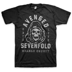 Image of Avenged Sevenfold - So Grim Orange County Unisex Large T-Shirt - Black