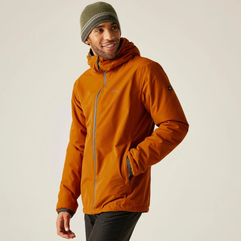 Image of Regatta Regatta Men Caspen Waterproof Insulated Jacket in Orange Size: 3X-Large Orange XXXL Male 5063516130291