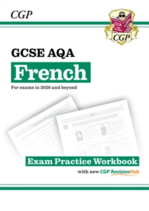 Image of New GCSE French AQA Exam Practice Workbook with CGP RevisionHub (for exams from 2026) Multiple-component retail product, part(s) enclose
