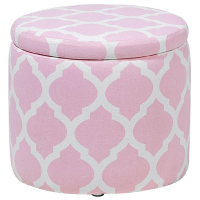 Image of Beliani Storage Pouffe Tunica Cotton Pink