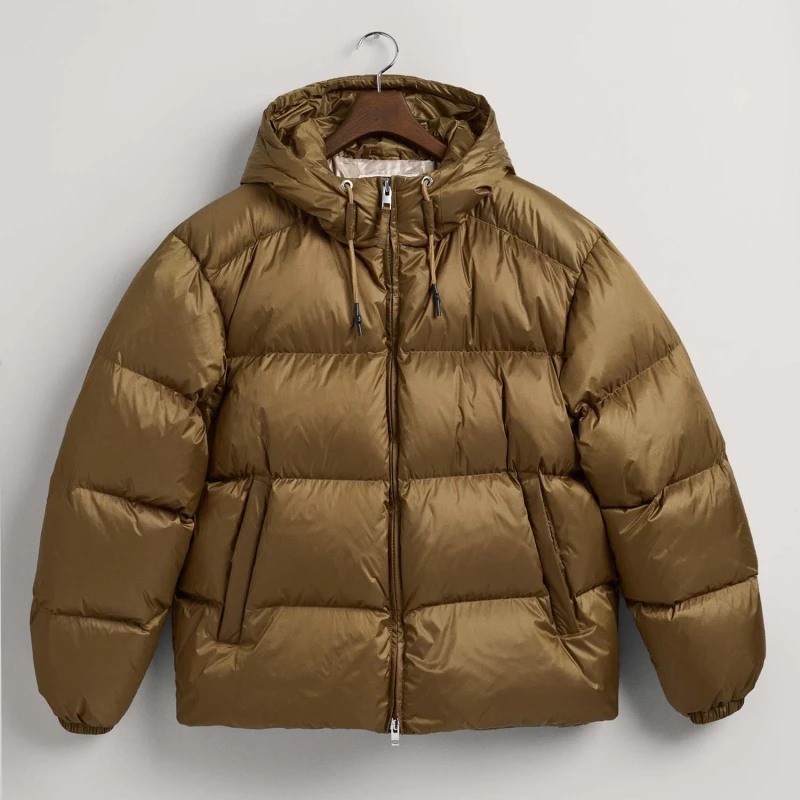 Image of Gant Shiny Puffer Jacket - Beige Beige L