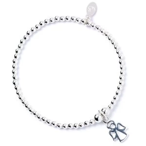 Image of Angel Charm Sterling Silver Ball Bead Bracelet