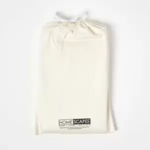 Image of Cream Organic Cotton Fitted Cot Sheets 400 Thread Count, 2 Pack - Cream - Cream - Homescapes