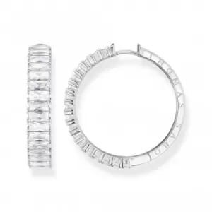 Image of Sterling Silver White Pav Stones Earrings CR683-051-14