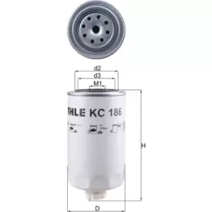 Image of Fuel Filter KC186 77024367 by MAHLE Original