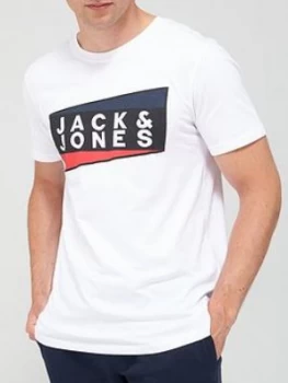 Image of Jack & Jones Shaun Crew Neck T-Shirt - White