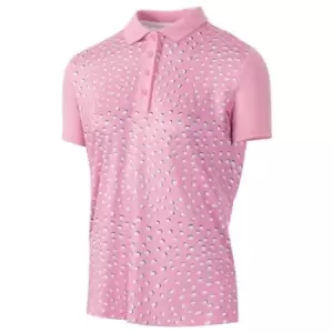 Image of ISLAND GREEN LADIES ALL OVER PRINT POLO Pink/WHITE Large