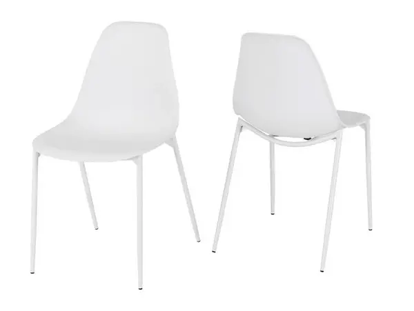 Image of Seconique Lindon Set of 2 White Dining Chairs