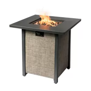 Image of Peaktop Peaktop Firepit Outdoor Gas Fire Pit Steel With Lava Rock & Cover