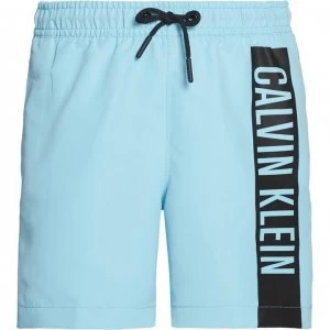 Image of Calvin Klein Calvin Side Logo Swim Shorts - Bluefish