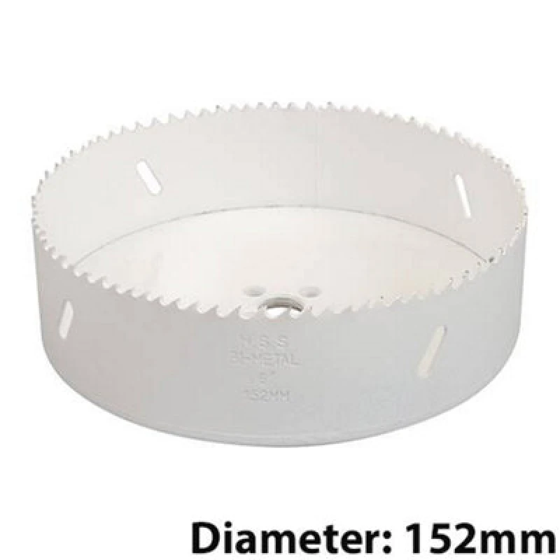 Image of Loops Bi Metal Core Drill Bits 152mm Diameter HSS STEEL Wood Hole Saw Worktop Cutters Metallics