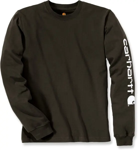 Image of Carhartt Logo Longsleeve, green, Size L