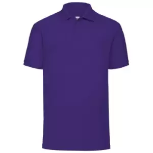 Image of Fruit Of The Loom Mens 65/35 Pique Short Sleeve Polo Shirt (XL) (Purple)
