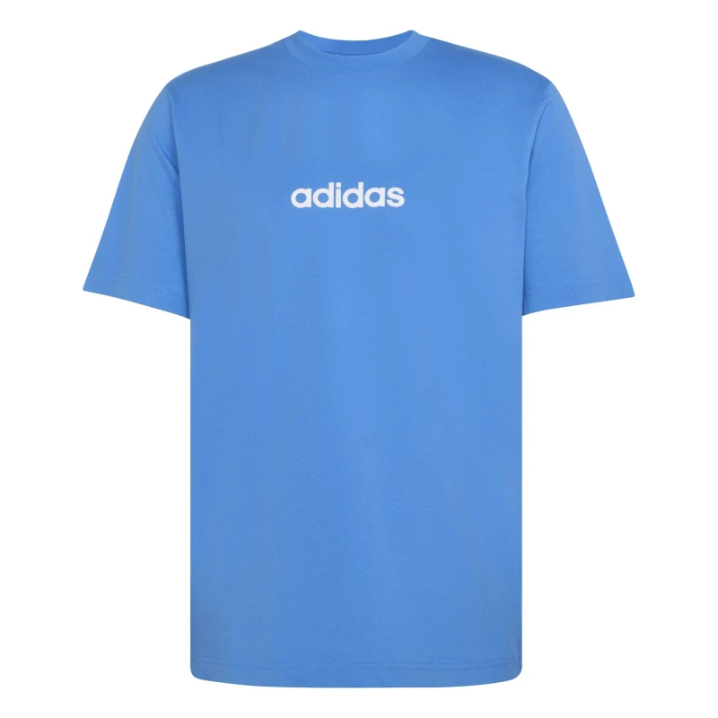 Image of adidas Essentials Single Jersey Logo T-Shirt Mens Ray Blue Lin male M