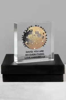 Image of Personalised You Are My Sun My Moon Large Crystal Token - Clear