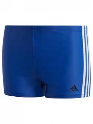 Image of adidas Junior Boys Fit Bx Swim 3s Y, Blue/White, Size 7-8 Years