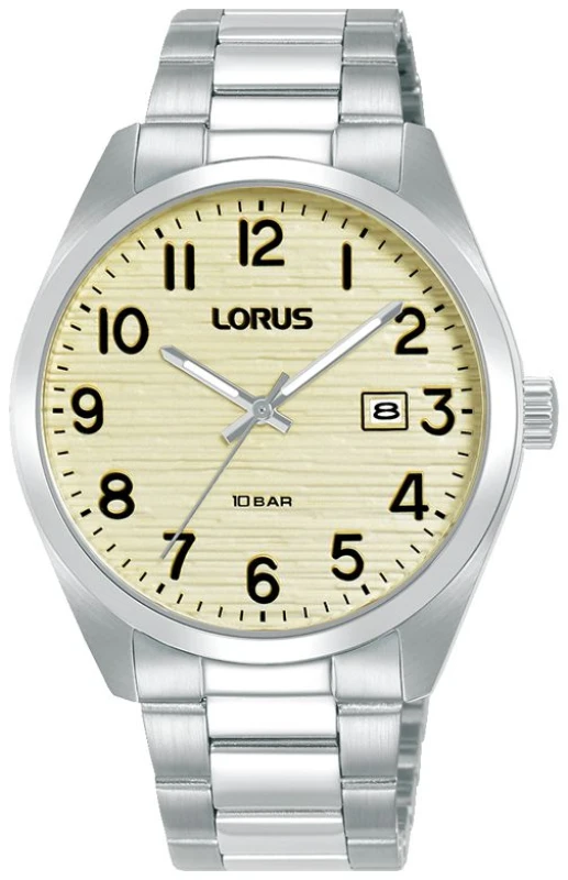 Image of Lorus Lorus Men Classic Silver Tone Yellow Cream Watch RH911RX9 Silver One Size Male 4894138361456