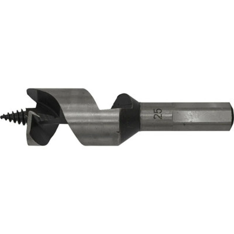Image of Loops 25 x 100mm Hardened Auger Wood Drill Bit - Hexagonal Shank - Woodwork Timber Multi