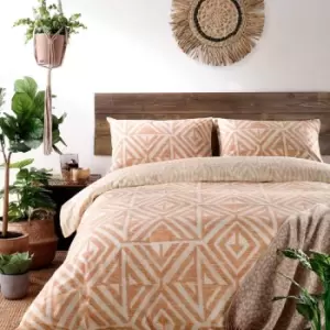Image of Furn. Tanza Super King Duvet Cover Set Cotton Polyester Terracotta