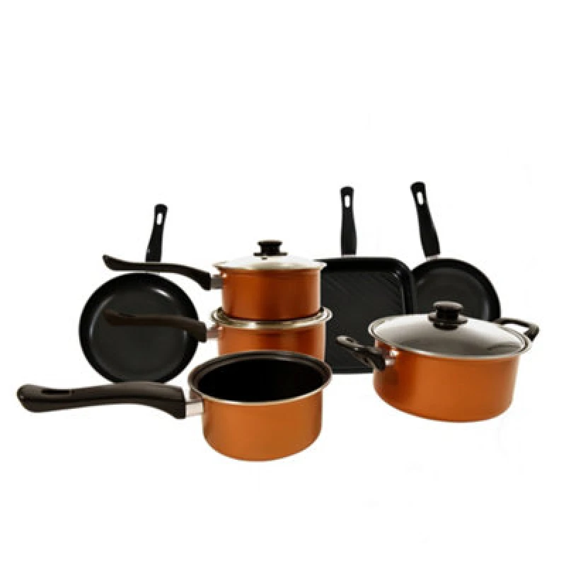 Image of Carter & Clay Copper 10 Piece Cookware Pots & Pans Starter Set