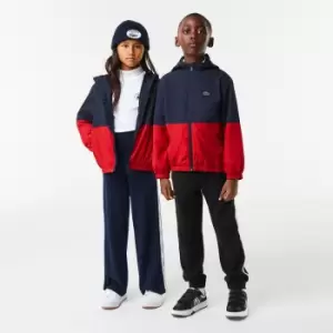 Image of Kids' Lacoste Name Tag Water-Repellent Windbreaker Size 8 yrs Navy Blue / Red