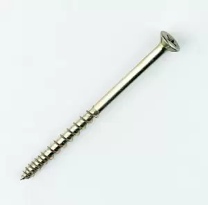 Image of Screw-Tite Yellow Zinc-Plated Case & Through Hardened Woodscrew (Dia)6mm (L)100mm, Pack Of 50