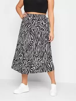 Image of Yours Wrap Skirt Mono Zebra, Black, Size 30-32, Women